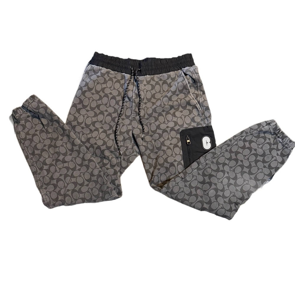 Coach Gray Patterned Sweatpants - image 1